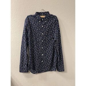 Bonobos Shirt Mens M Blue Dotted Floral Long Sleeve‎ Slim Fit